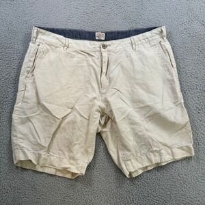 Faherty Mens Beige Linen Cotton Blend Chino Shorts Size 38 Casual Summer 10443